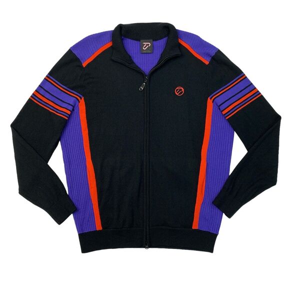 IJP Design Sweater Mens XL Extra Large Ribbed Full Zip Wool Acrylic Blend *READ - Picture 1 of 16